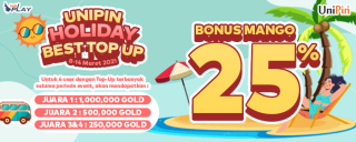 IndoPlay Holiday Best top up event, dapetin Gold total hingga 2 juta!